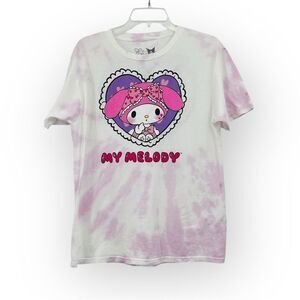 Hot Topic My Melody & Kuromi Pastel Tie-Dye Boyfriend Fit T-Shirt Size M NWT